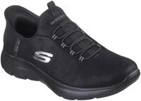 Slip-On Sneaker SKECHERS "SUMMITS", Damen, Gr. 35, schwarz, Textil, unifarben, Schuhe