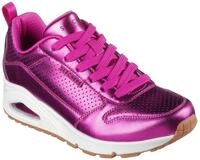 Sneaker SKECHERS "UNO-METALLIXS", Damen, Gr. 36, pink (magenta), Leder, metallic,