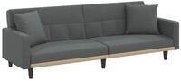 vidaXL Schlafsofa, Sofa mit Kissen Dunkelgrau Stoff