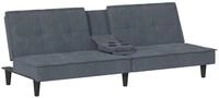 vidaXL Sofa Schlafsofa mit Getr&auml;nkehaltern Dunkelgrau Samt, 1 Teile