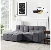 HOME DELUXE Sofa Modulares Sofa ORLENA - L, Links Anthrazit, Ecksofa, Samtstoff,