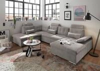 ED EXCITING DESIGN Wohnlandschaft Jakarta U-Form mit Bettfunktion, Bettkasten,