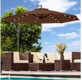 Swing&Harmonie Sonnenschirm mit LED Beleuchtung Luxus Ampelschirm 300 / 350cm, Garten