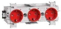 Hager Tehalit Steckdose 3-fach rt frontrastend GS3001 vrt Steckdosenleiste
