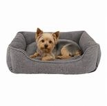 lionto Hundebett mit abnehmbaren Bezug, modernes Hundesofa 75x60 cm, grau,...