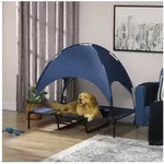 PawHut Tierbett mit Baldachin, Erh&ouml;htes Hundebett, Atmungsaktiv, Oxford,...