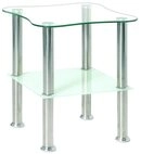 HAKU Beistelltisch Beistelltisch edelstahl - Sofatisch wei&szlig; - B 40 x H 47 x T...