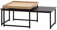 Wohnling Satztisch WL6.501 Couchtisch 2er Set Eiche Sofatisch Holz Metall Tisch