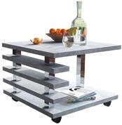 designimpex Couchtisch mit ROLLEN DC-2 Beton Betonoptik Tisch Wohnzimmertisch