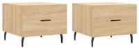 vidaXL Couchtisch Couchtische 2 Stk. Sonoma-Eiche 50x50x40 cm Holzwerkstoff...