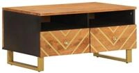 vidaXL Ablagetisch, Couchtisch Braun und Schwarz 80x54x40 cm Massivholz Mango