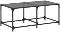 vidaXL Couchtisch Couchtisch mit Glasplatte Schwarz 98,5x50x40 cm Stahl (1-St)