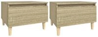 vidaXL Beistelltisch Beistelltische 2 Stk. Sonoma-Eiche 50x46x35 cm...