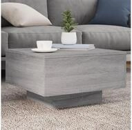 vidaXL Couchtisch 55 x 55 x 31 cm Couchtisch mit LED Leuchten Grau Sonoma 55x55x31 cm