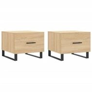 vidaXL Couchtisch Couchtische 2 Stk. Sonoma-Eiche 50x50x40 cm Holzwerkstoff...