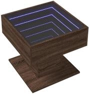 vidaXL Couchtisch LED-Couchtisch Braun Eichen-Optik 50x50x45 cm Holzwerkstoff (1-St)