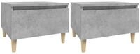 vidaXL Beistelltisch Beistelltische 2 Stk. Betongrau 50x46x35 cm Holzwerkstoff...