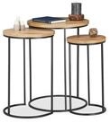 relaxdays Satztisch Beistelltisch 3er Set Mangoholz