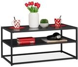 relaxdays Couchtisch schwarz mit Ablage