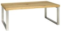 HAKU Couchtisch HAKU M&ouml;bel Couchtisch - edelstahloptik-eiche - H. 38cm x B. 100cm (1