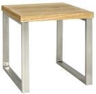 HAKU Beistelltisch Beistelltisch MDF, eiche-Sofatisch edelstahloptik-B 45xH 45xT 50