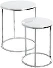HAKU Beistelltisch Beistelltische 2er Set chrom-Sofatisch MDF-H 40/50 x &Oslash; 30/40 cm