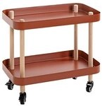 HAKU Beistelltisch Beistelltisch Massiv natur-Sofatisch Metall rot-B 50 x H 47...