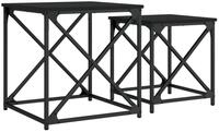 vidaXL Couchtisch Satztische 2 Stk. Schwarz Holzwerkstoff (2-St)