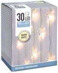 Spetebo LED-Lichtervorhang Sternen Lichtervorhang 30 LED warm wei&szlig; - 100 cm,