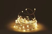 Spetebo Lichterkette Draht Lichterkette warm wei&szlig; - 505 cm / 100 LED,...