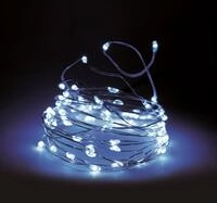 Spetebo Lichterkette LED Draht Lichterkette kalt wei&szlig; - 205 cm / 40 LED,...