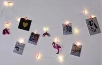 Koopman Lichterkette LED Foto-Lichterkette mit bunten Klammern Fotoleine...