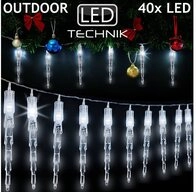 monzana Lichterkette, Eiszapfen Lichterkette 40 LED 10 Zapfen 6,2m IP44