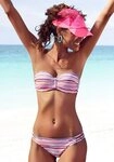 Venice Beach B&uuml;gel-Bandeau-Bikini mit H&auml;kelkanten