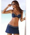LASCANA Bade-Rock Emilia mit integrierter Bikinihose blau 36