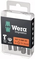 Wera Bit-Set Wera 5x Bit 867/4 IMP DC T30 L&auml;nge 50 mm 1/4" E6,3 Impaktor ...