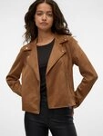 Vero Moda Bikerjacke VMJOSE SHORT FAUX SUEDE JACKET GA NOOS mit asymetrischem