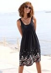 Beachtime Strandkleid mit Blumenprint am Saum, lockeres H&auml;ngerchenkleid mit