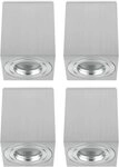 Sweet LED Aufbauleuchte GU10 IP44 Bad 4er Set LED Deckenspots eckig Aluminium,...
