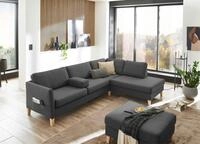 ATLANTIC home collection Ecksofa Mailo L-Form, mit Seitentaschen und Ottomane, mit