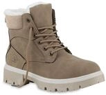 VAN HILL 841423 Stiefelette Damen Warm Gef&uuml;tterte Worker Boots Stiefeletten Bequeme