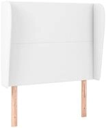 vidaXL Bett Kopfteil mit Ohren Wei&szlig; 83x23x118/128 cm Kunstleder (1-tlg)