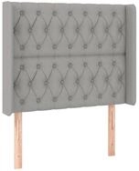 vidaXL Bett Kopfteil mit Ohren Hellgrau 93x16x118/128 cm Stoff (1-tlg)