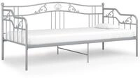 vidaXL Bettgestell, Schlafsofa Bettrahmen Grau Metall 90x200 cm