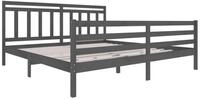 vidaXL Bett Massivholzbett Grau 200x200 cm