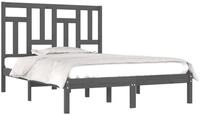 vidaXL Bett Massivholzbett Grau Kiefer 200x200 cm