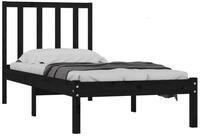 vidaXL Bett Massivholzbett Schwarz Kiefer 75x190 cm