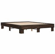 vidaXL Bett Bettgestell Braun Eichen-Optik 150x200 cm Holzwerkstoff Metall