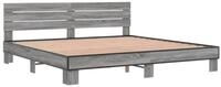 vidaXL Bett Bettgestell Grau Sonoma 200x200 cm Holzwerkstoff und Metall