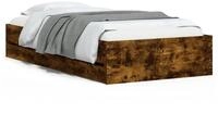 vidaXL Bettgestell, Bettrahmen mit Schubladen R&auml;uchereiche 75x190 cm...